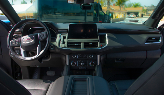 Black luxury GMC-SUV interior view for transportation