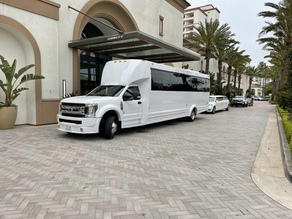 white luxury limousine side view